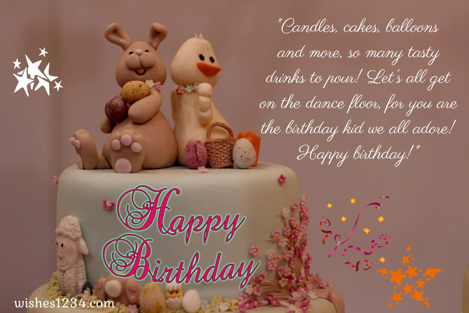 Bunny cake, Kids birthday | Happy Birthday wishes for kids.