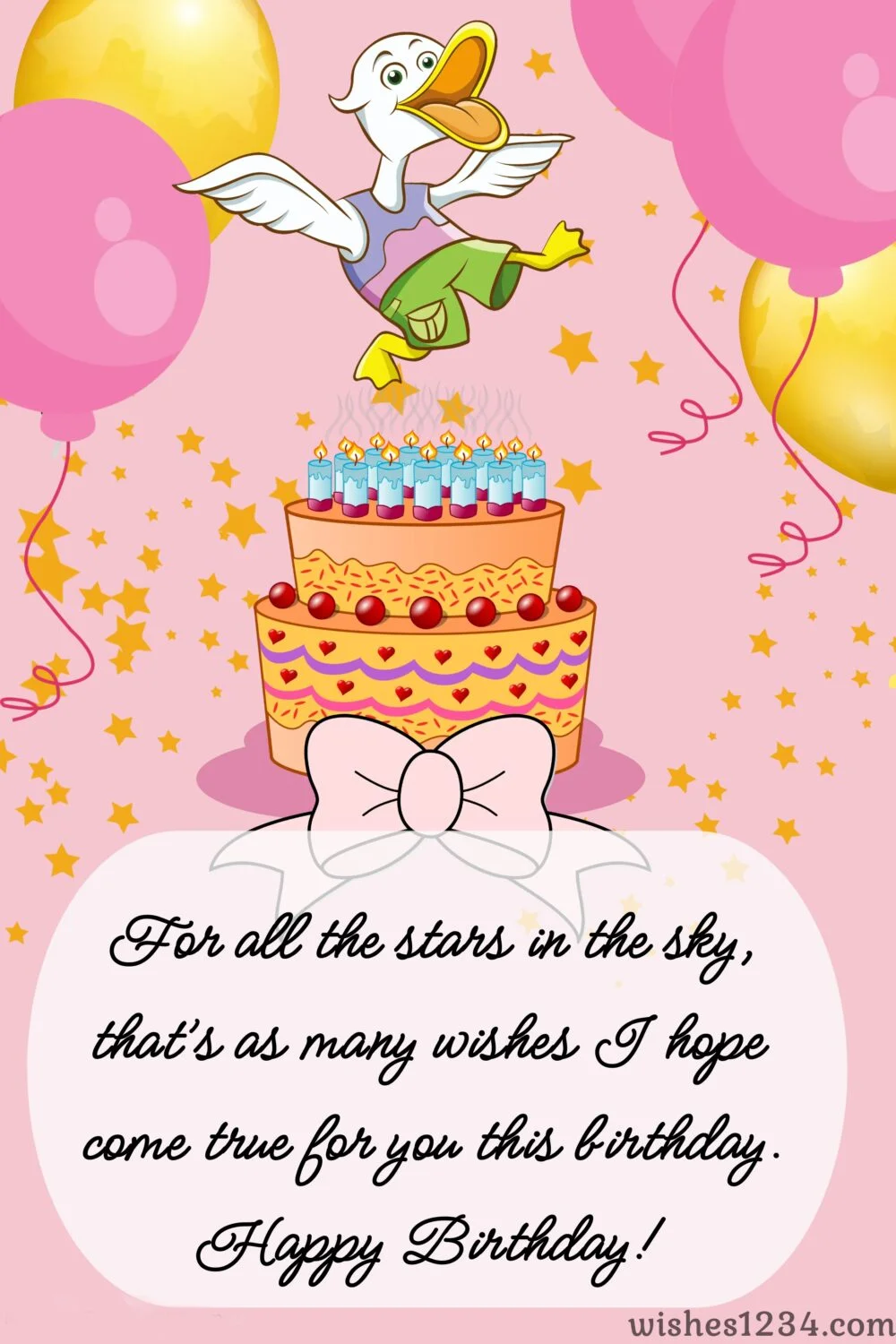 Duck dancing over cake, Kids birthday | Happy Birthday wishes for kids.