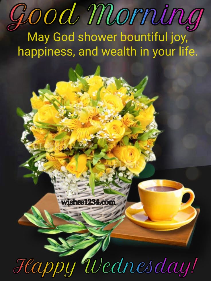 Yellow flower bouquet, Wednesday Quotes | Wednesday blessings.