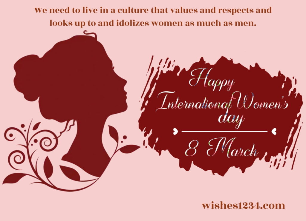International women's day messages, Flower bouquet, One sided woman face, International Women’s Day.