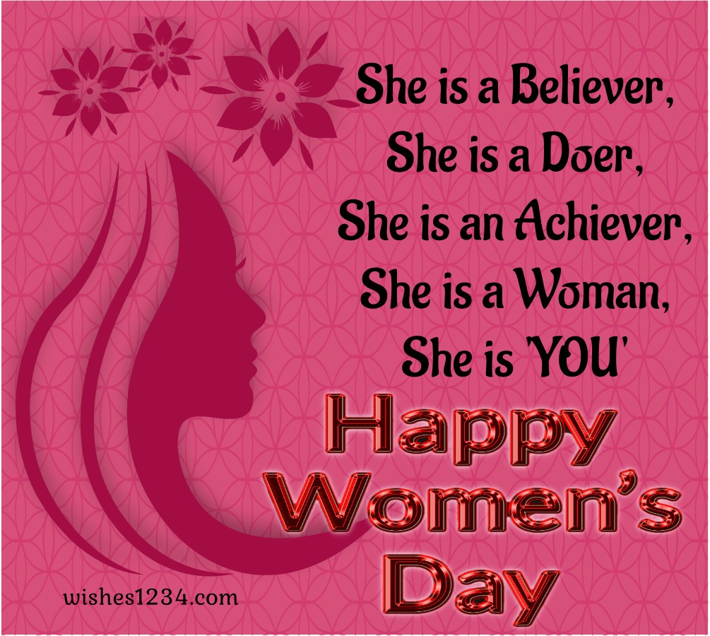 Happy International women's day, Womens day pink background.