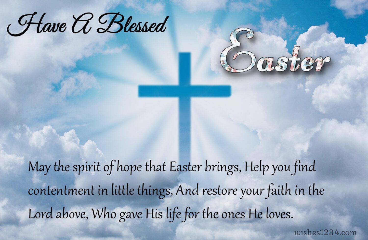 Cross sign in sky, Happy Easter Wishes, Quotes & Images.