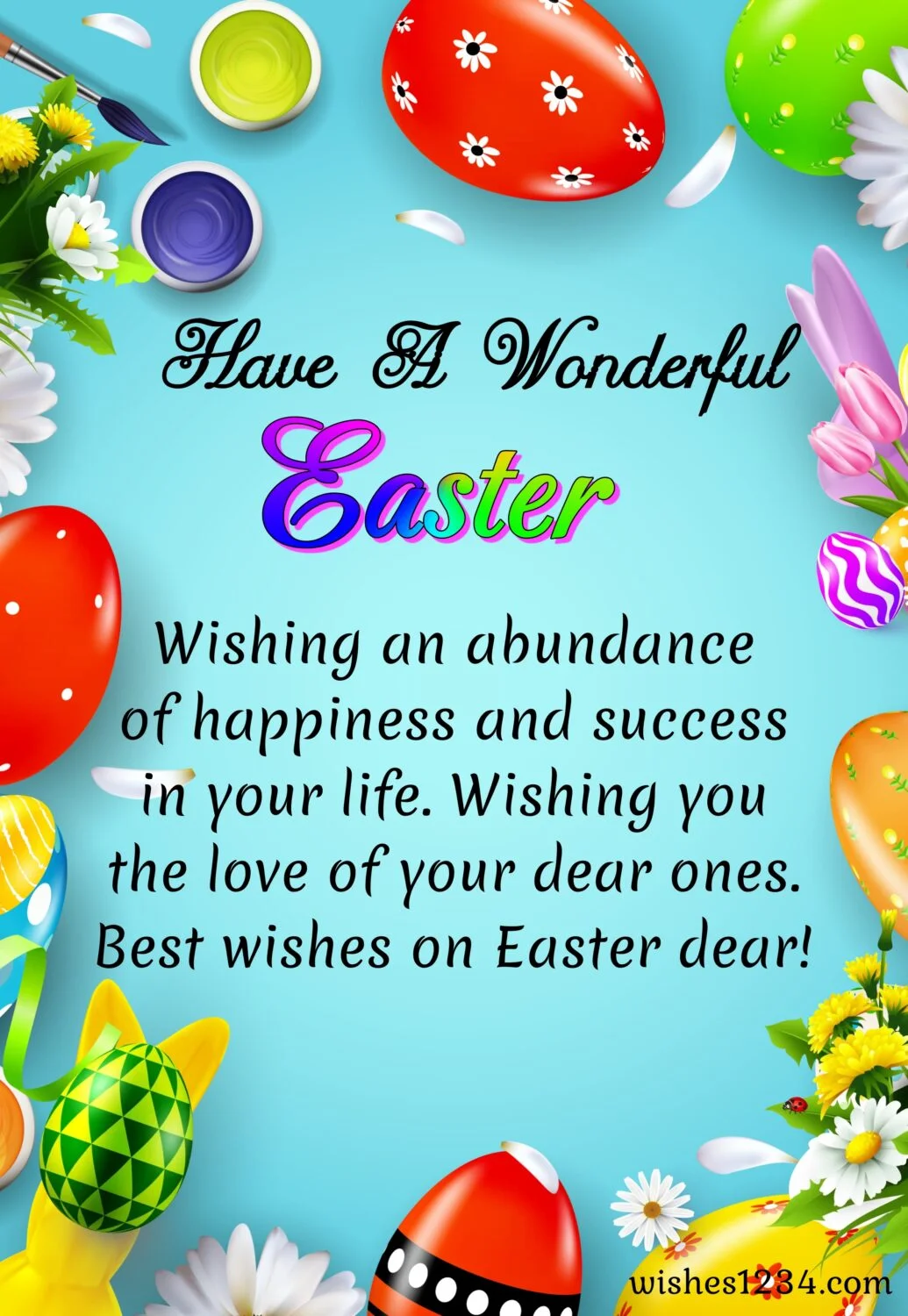 Easter Eggs border, Happy Easter Wishes, Quotes & Images.
