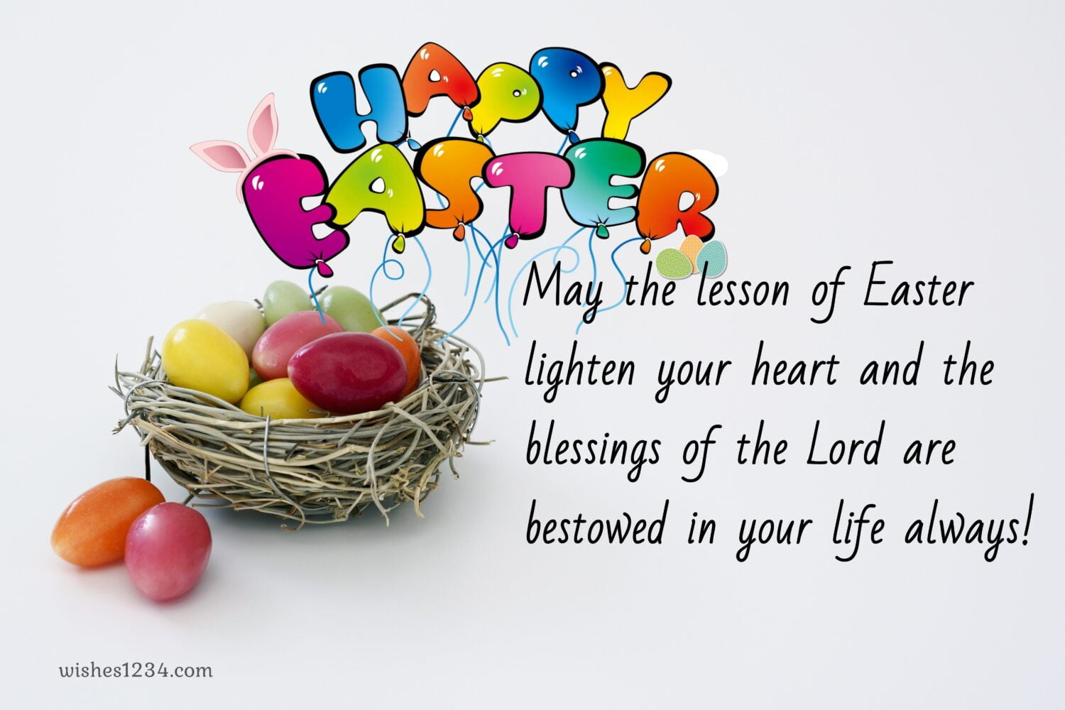 Easter eggs in basket, Happy Easter Wishes, Quotes & Images.