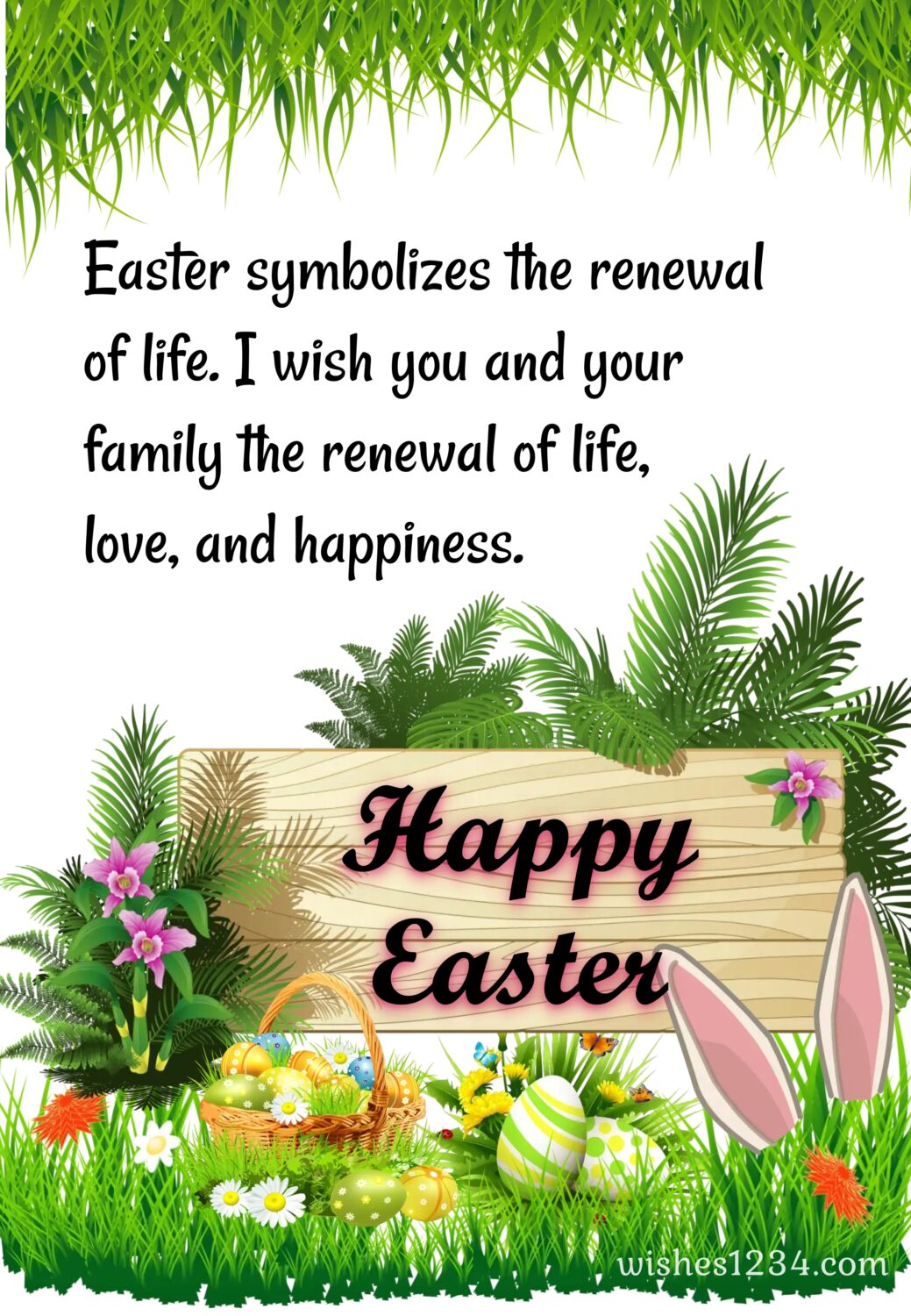 Easter greetings on wooden board, Happy Easter Wishes, Quotes & Images.