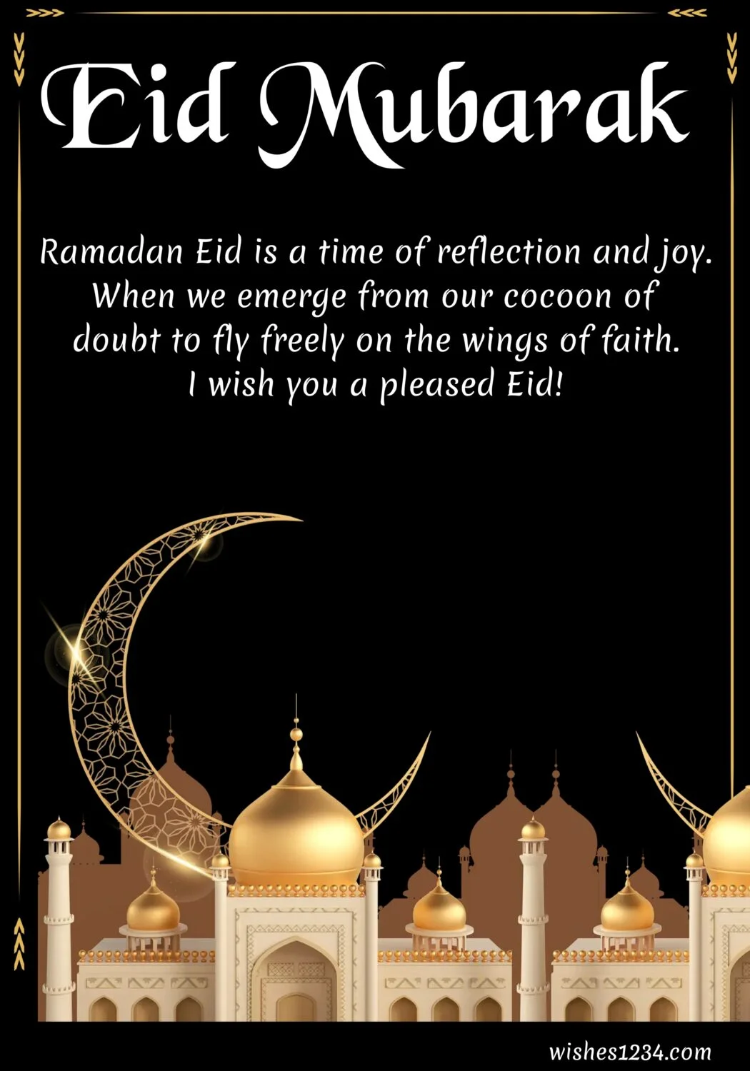 Mosque & design moon background, Eid ul Fitr | Ramadan Mubarak | Eid Mubarak wishes.