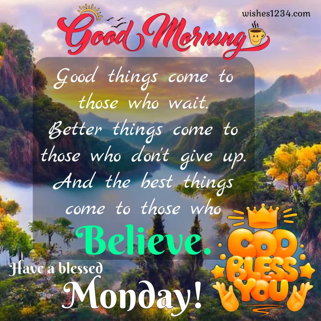 Monday quotes for work, Blessed Monday quotes with nature background.