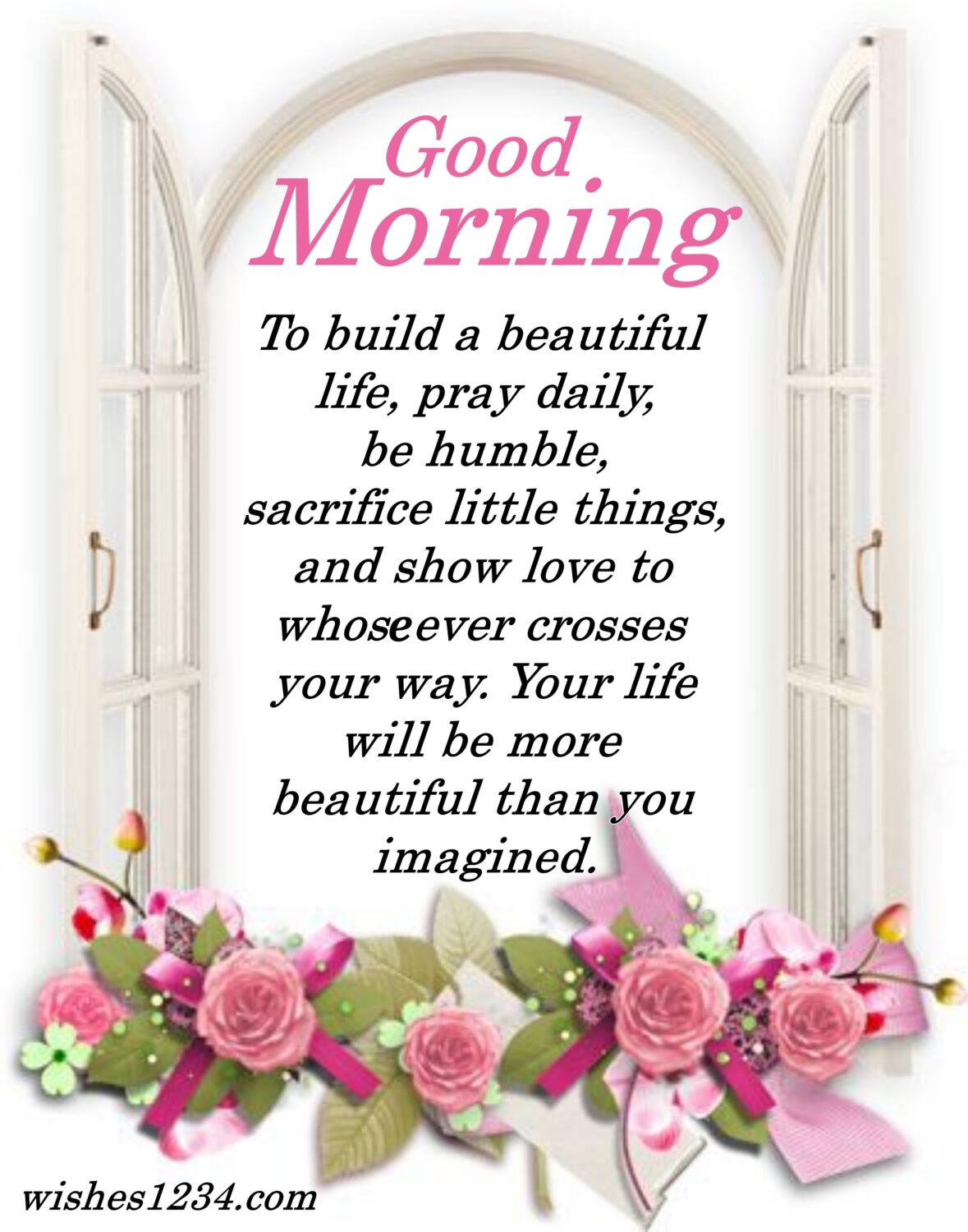Flowers in open window, Friday Quotes | Good Morning Friday | Happy Friday | Blessed Friday Quotes.