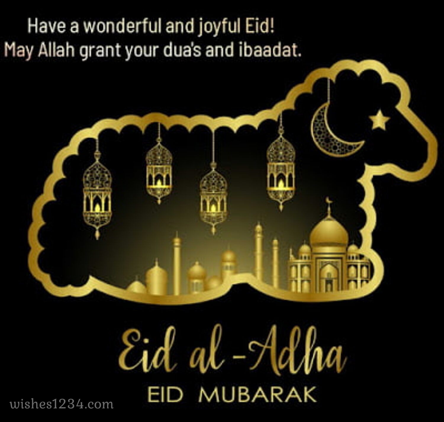 Goat outline, Eid al Adha | Bakrid wishes.
