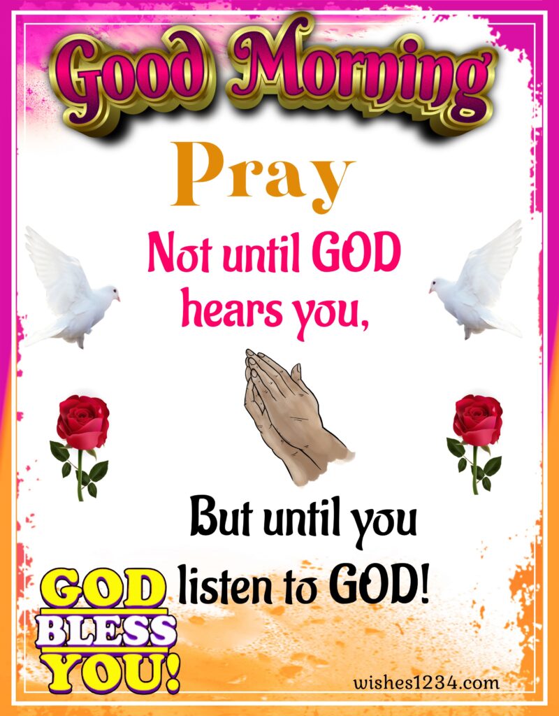 Good Morning image with praying hands.