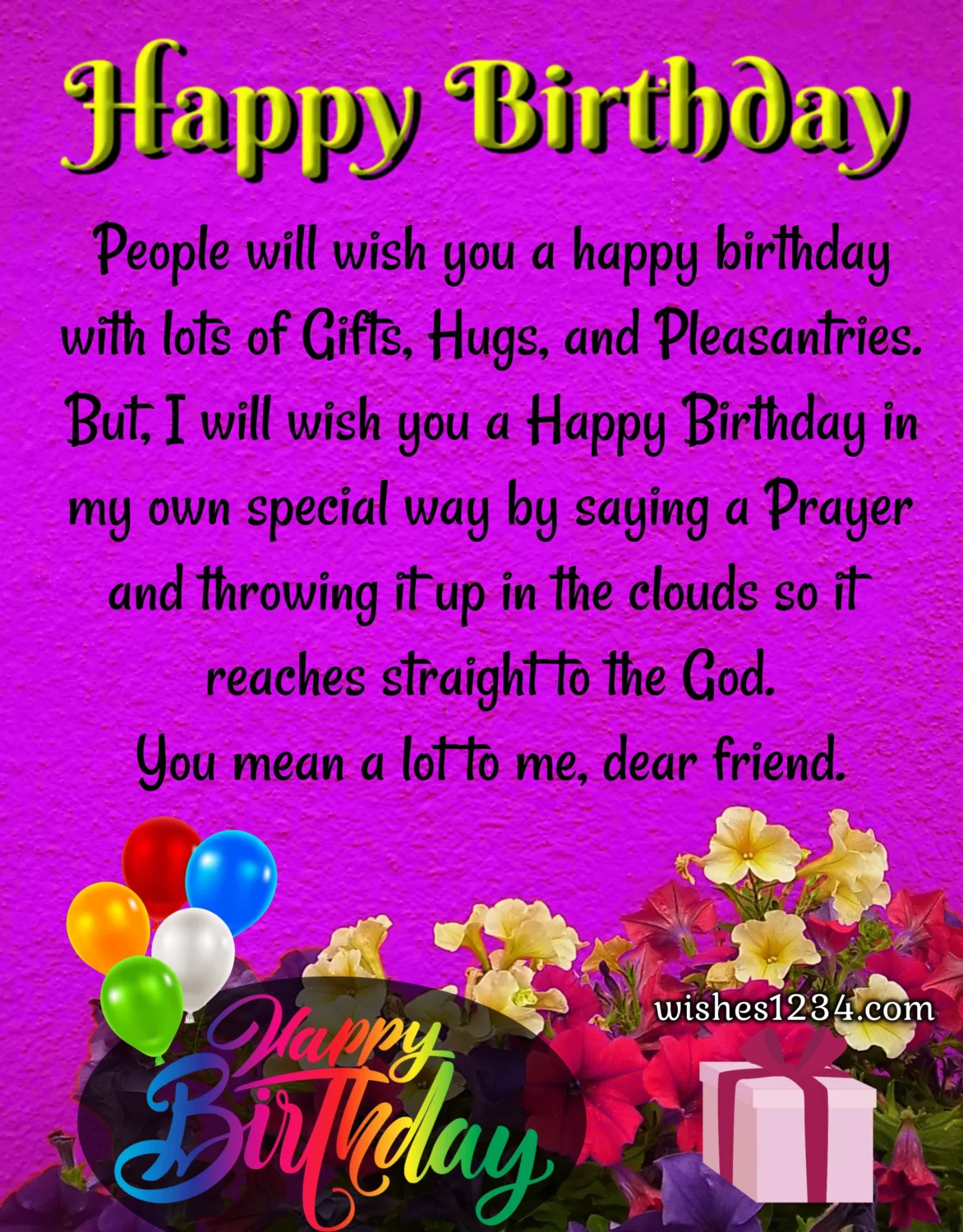 Happy birthday friend wishes with pancy flowers, Birthday Wishes for Friend Girl.