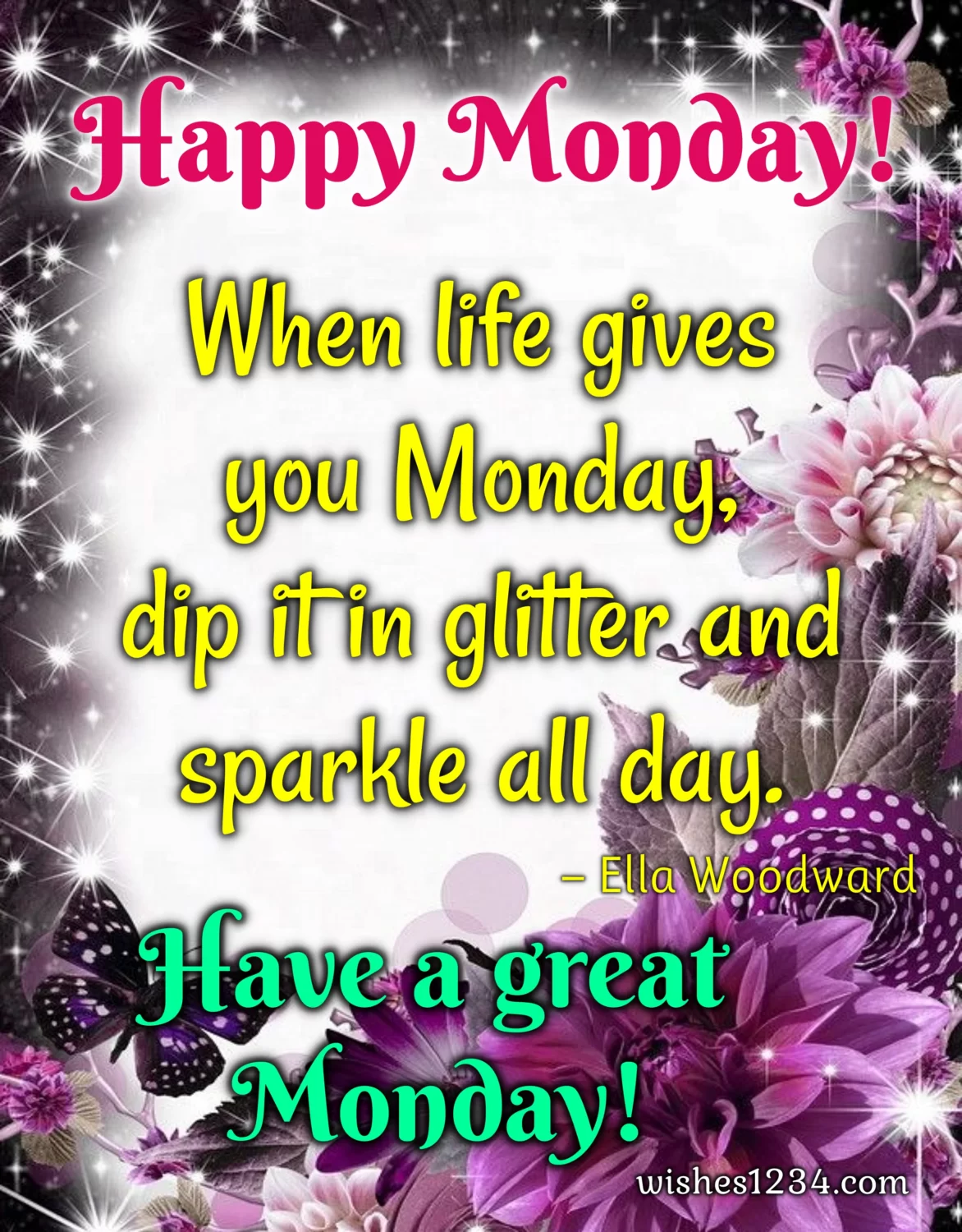 happy monday glitter