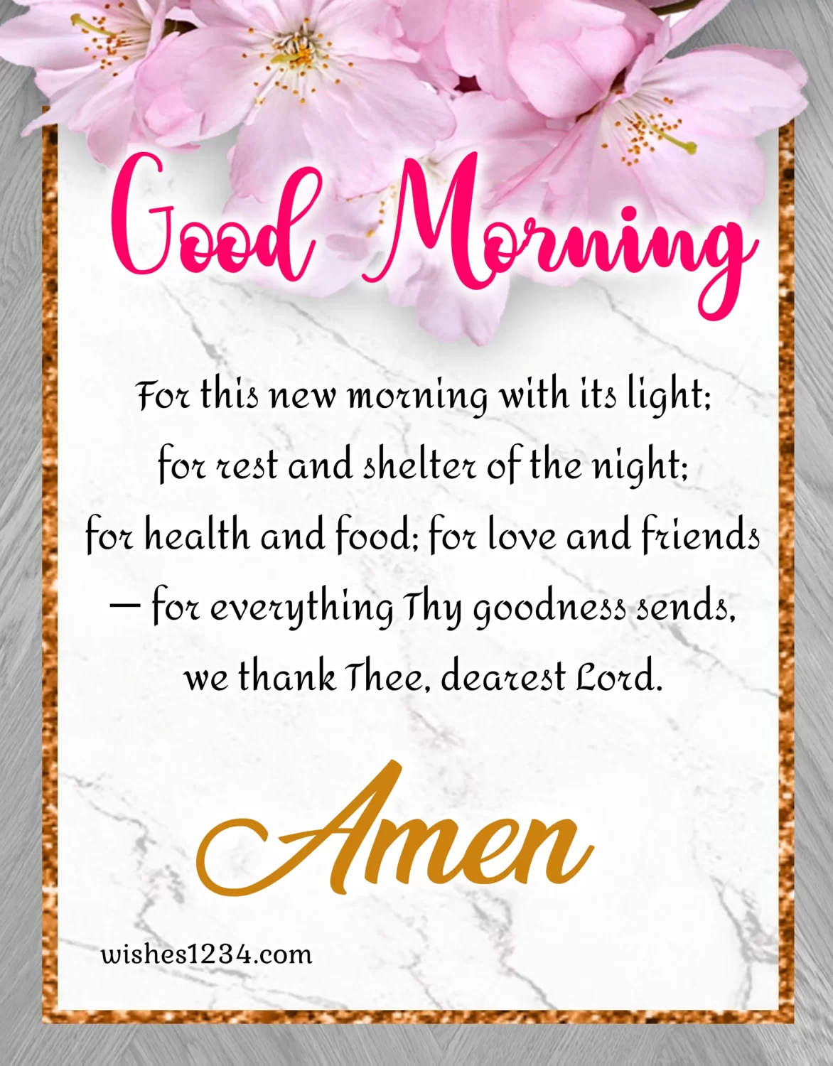 Morning blessing with marble background, Good morning blessings.