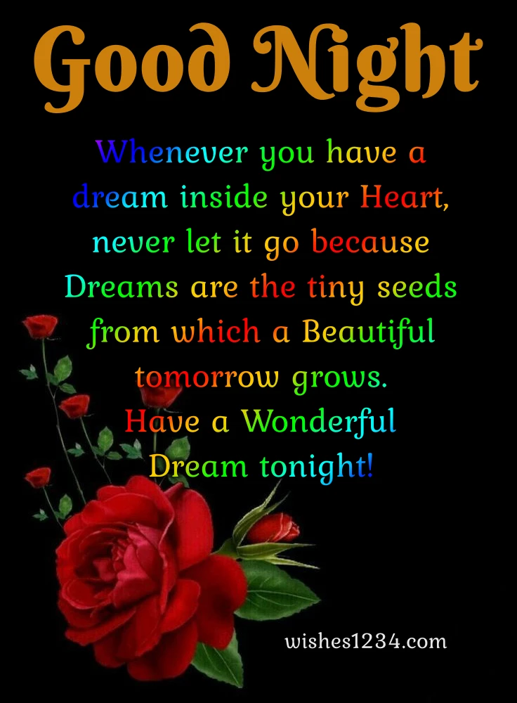 Good night blessings with bunch of red roses, Good Night Blessings.
