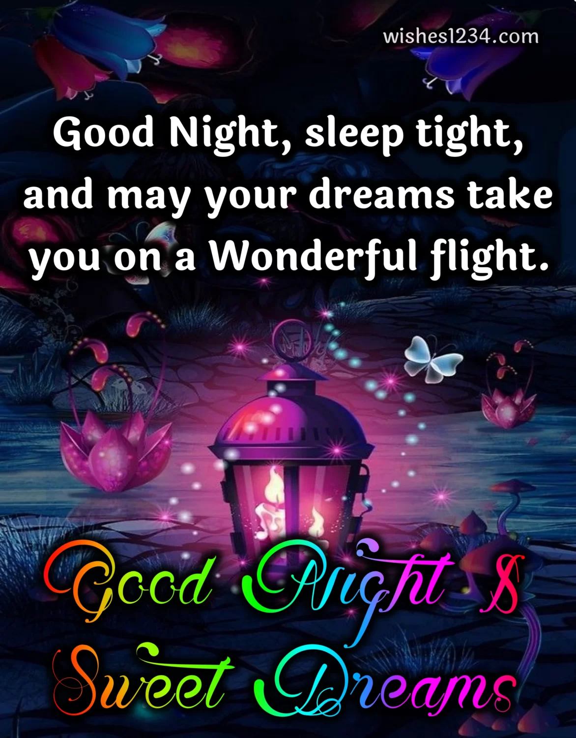 Good night quotes with fantasy background, Good Night Quotes.