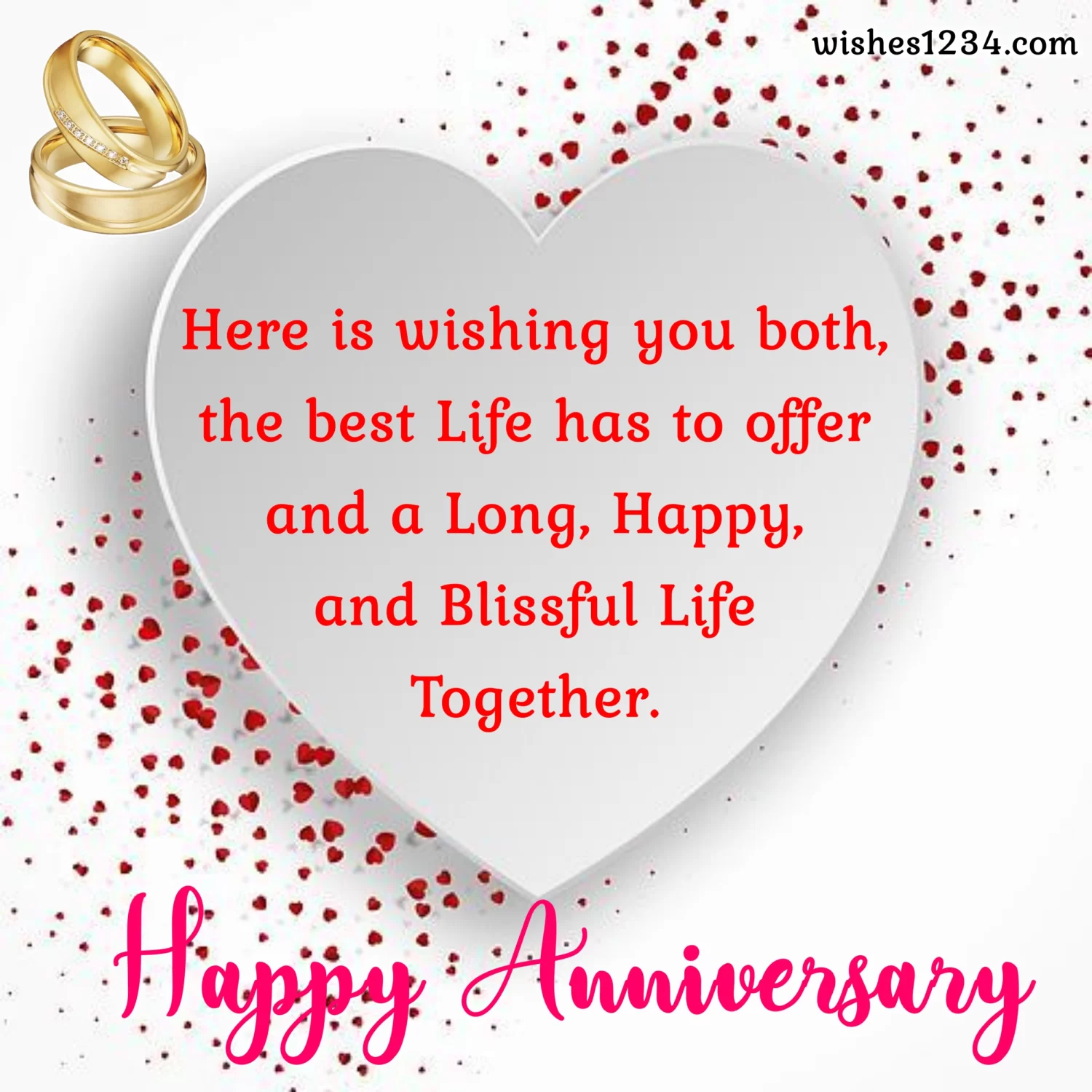 Happy anniversary blessing with heart background, Wedding Anniversary Messages.