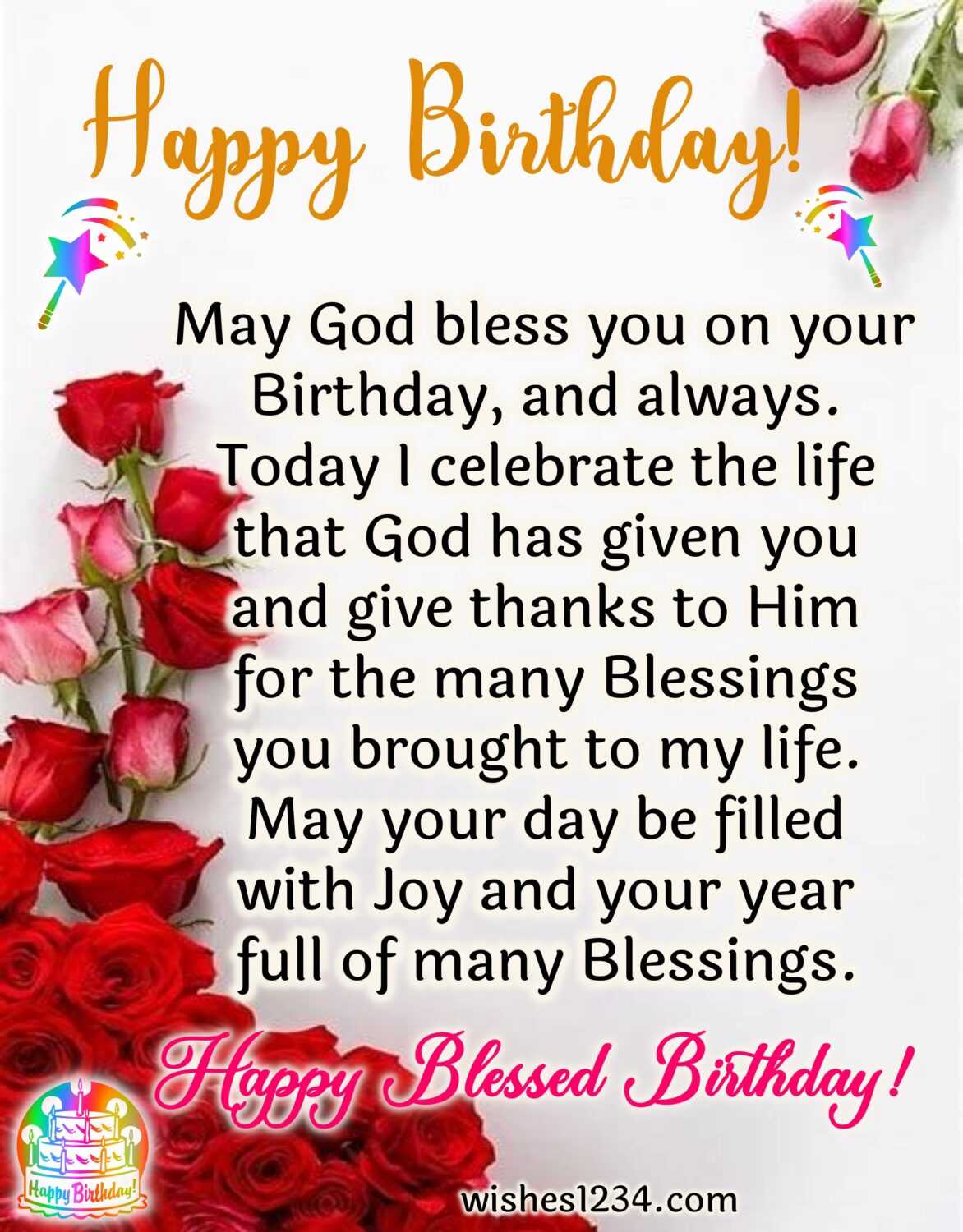 Happy birthday sister blessings with red rose flowers background, Birthday Wishes for Younger Sister.