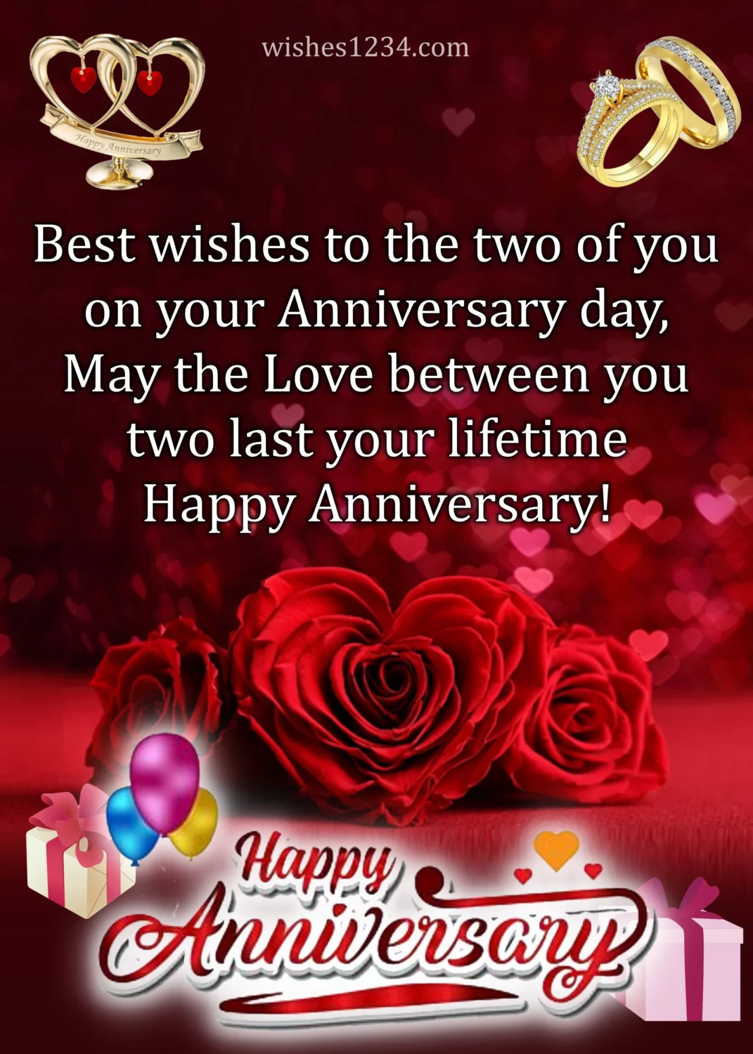 Marriage anniversary with heart shaped rose wallpaper, Wedding Anniversary Quotes.