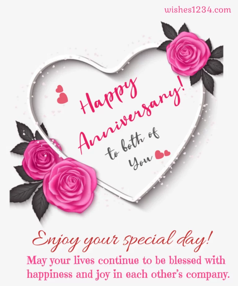 Three pink roses in heart shape, Wedding anniversary quotes., Wedding Anniversary Quotes.