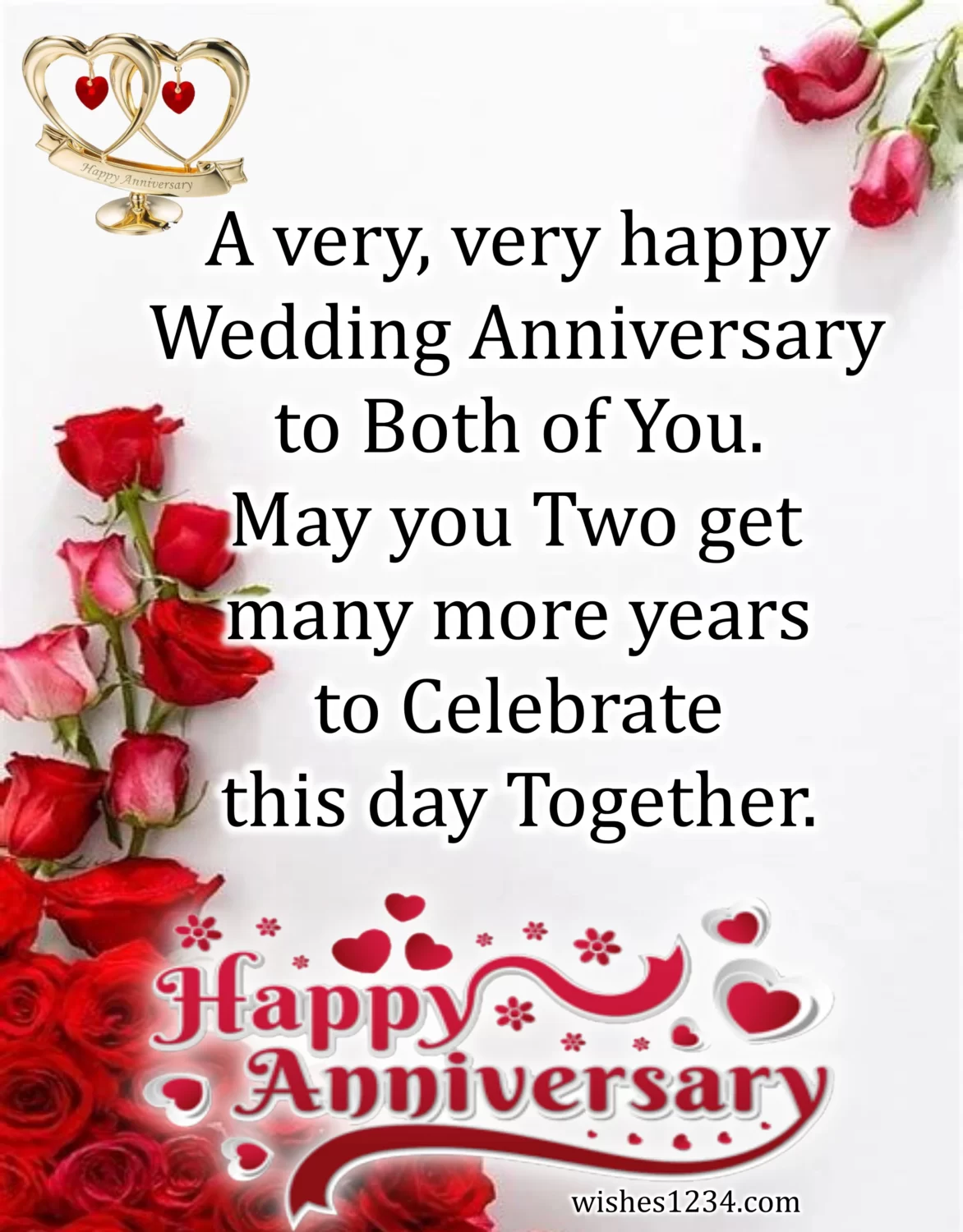 Wedding anniversary wishes with red roses, Happy Anniversary Quotes.