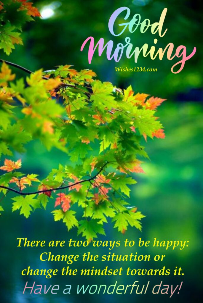 Good Morning Positive Quotes with Nature background.