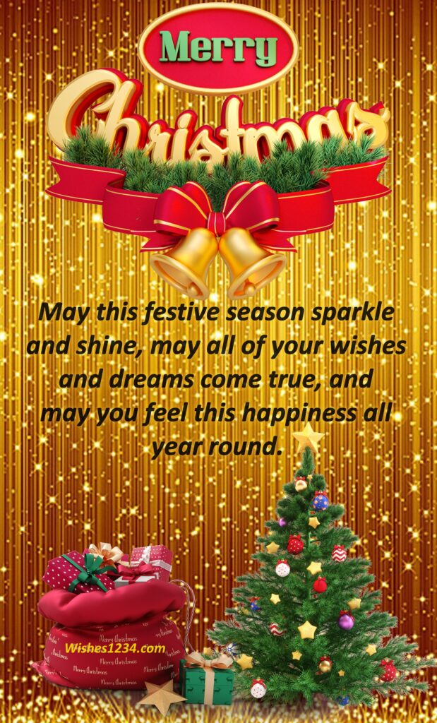 Sparkling background, Merry Christmas wishes for Family.