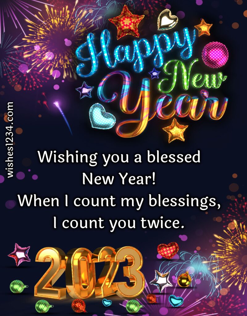 Happy new year greetings with sparkling firework, Happy New Year 2023 Image.
