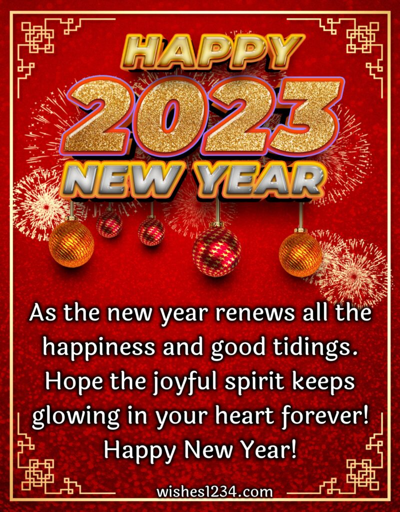 Happy new year quote with red sparkling background, Happy New Year Wishes for Wife.