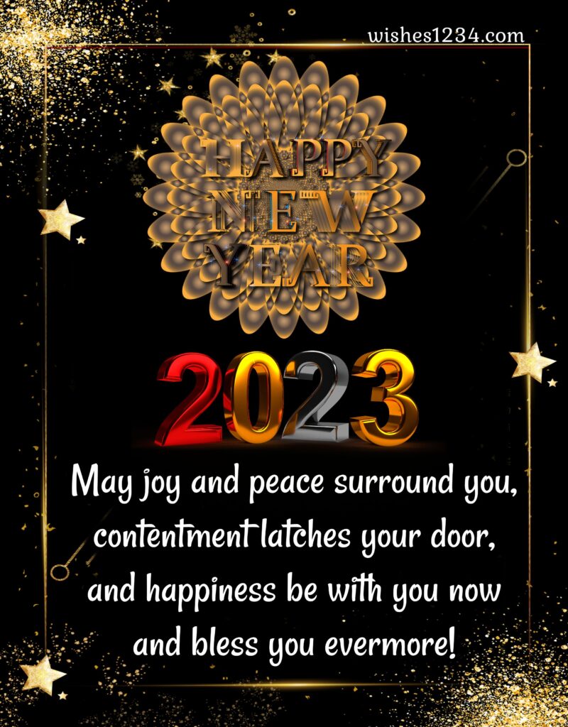 Happy new year quotes with golden background, New Year greetings for Business.