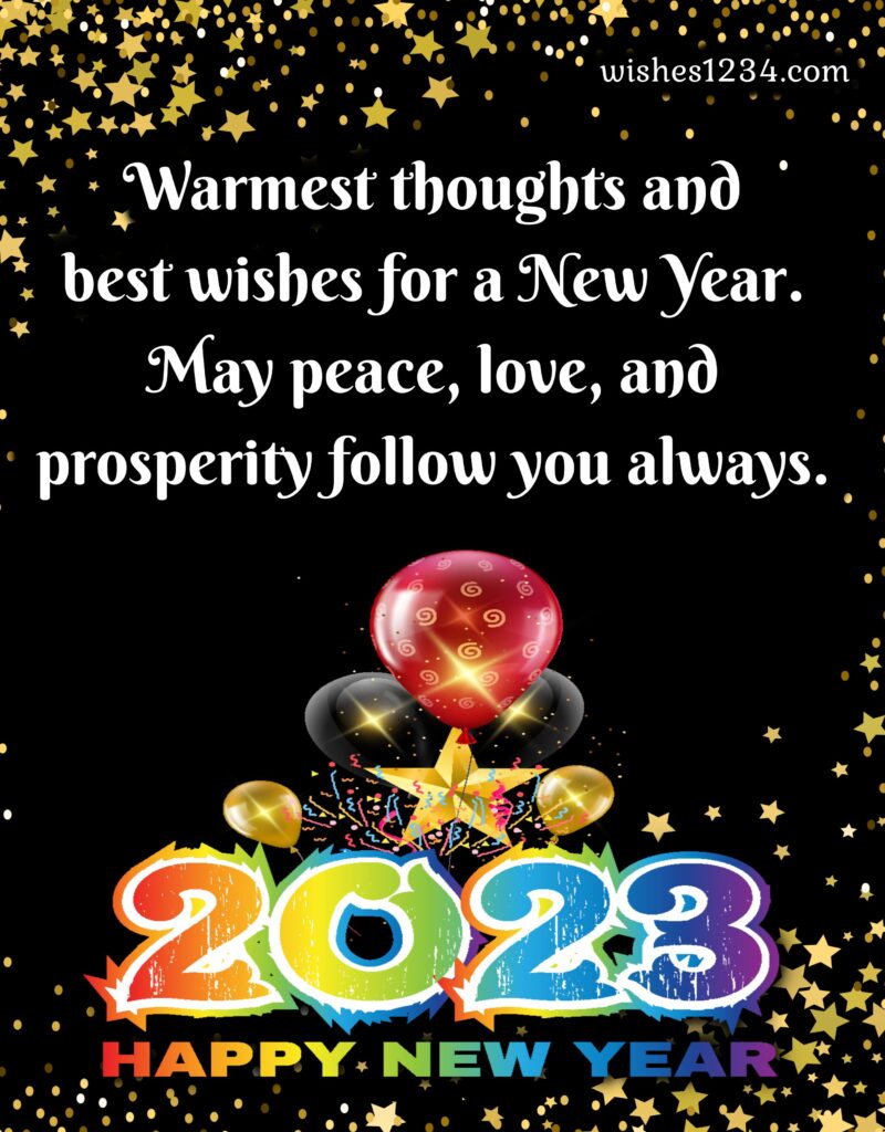 Happy new year wishes with sparkling stars background, Short New Year Wishes.