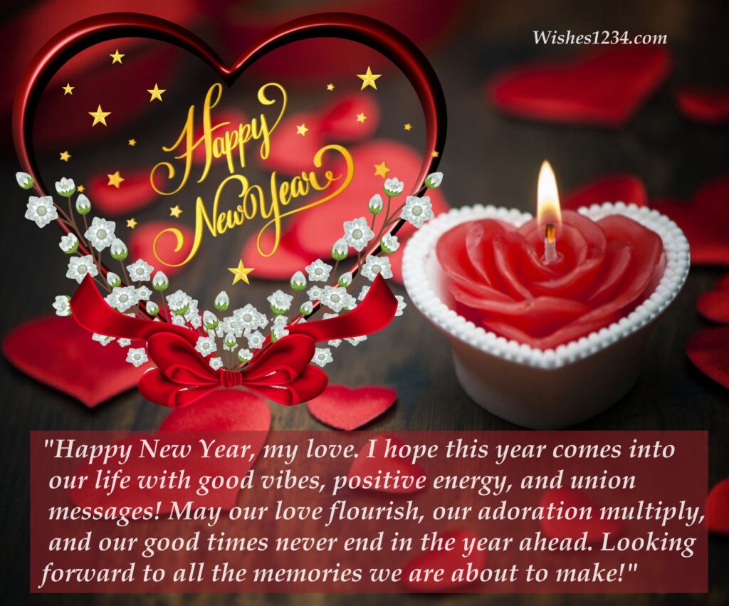Heart shape candle wallpaper, Romantic New Year Wishes.
