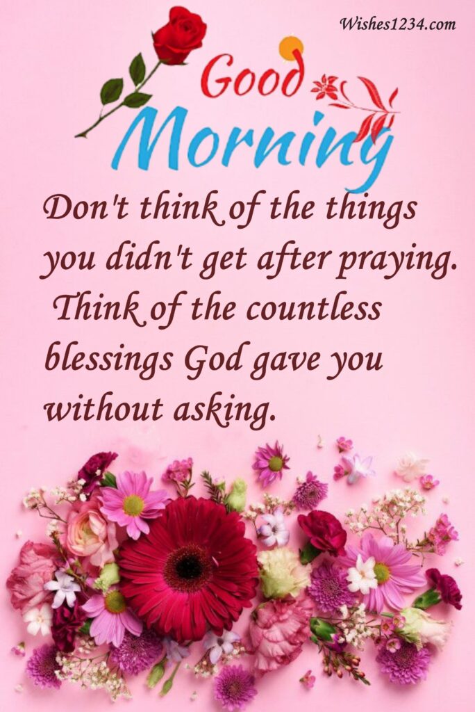 Good morning message for him, Red white flowers wallpaper.