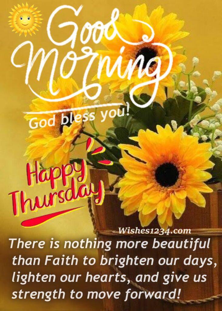 Yellow daisy flowers in bucket, Thursday morning quotes | Thursday motivational quotes, wishes1234.com