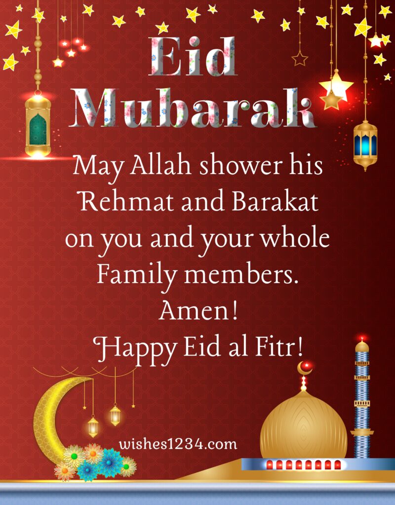 Eid al fitr wishes with beautiful background.