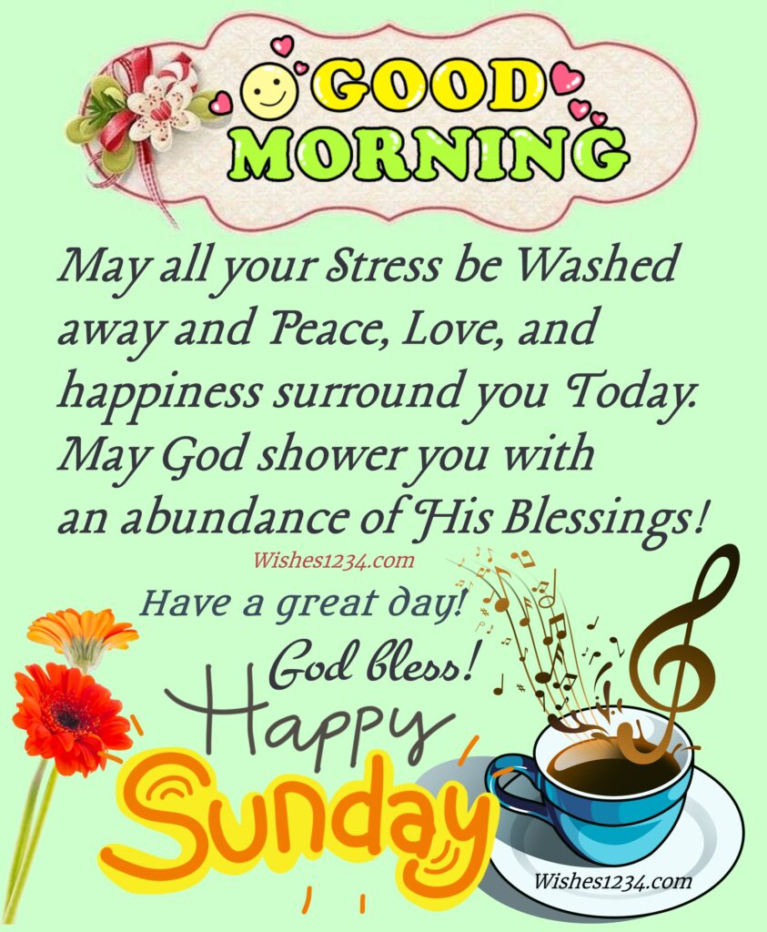 Beautiful Good Morning Sunday Quotes with Light green colour greeting card.