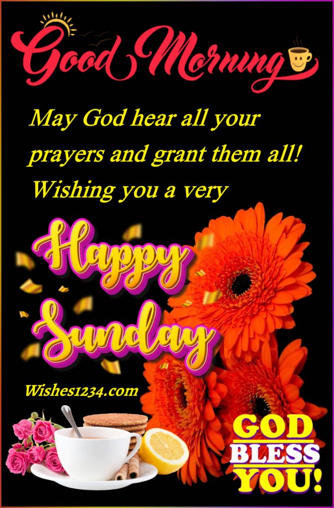 Beautiful Good Morning Sunday Quotes with Three orange daisy flower wallpaper.