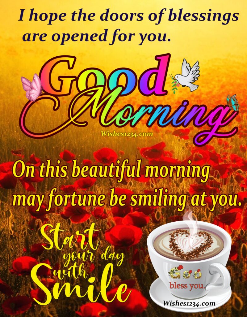 Good morning message with Flower garden.