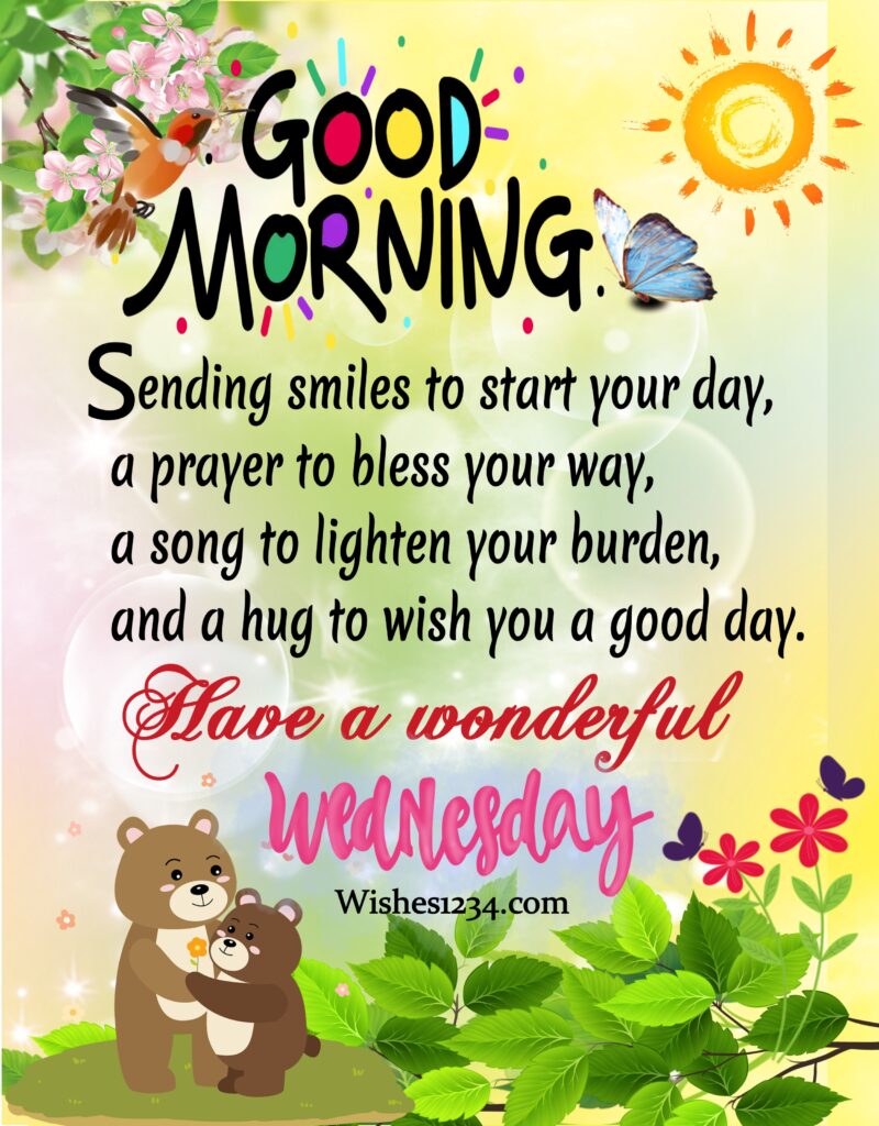 Wednesday blessings and quotes with image of Green leaves background.