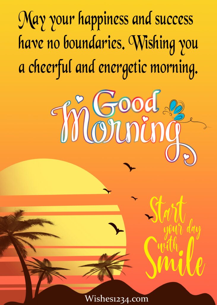 Morning message with beautiful sunrise image.
