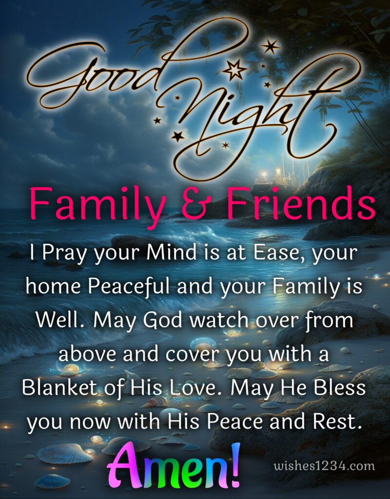 Good night family and friends image.