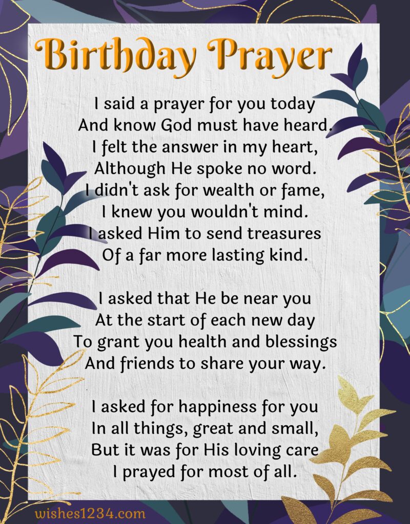 Birthday Prayer.