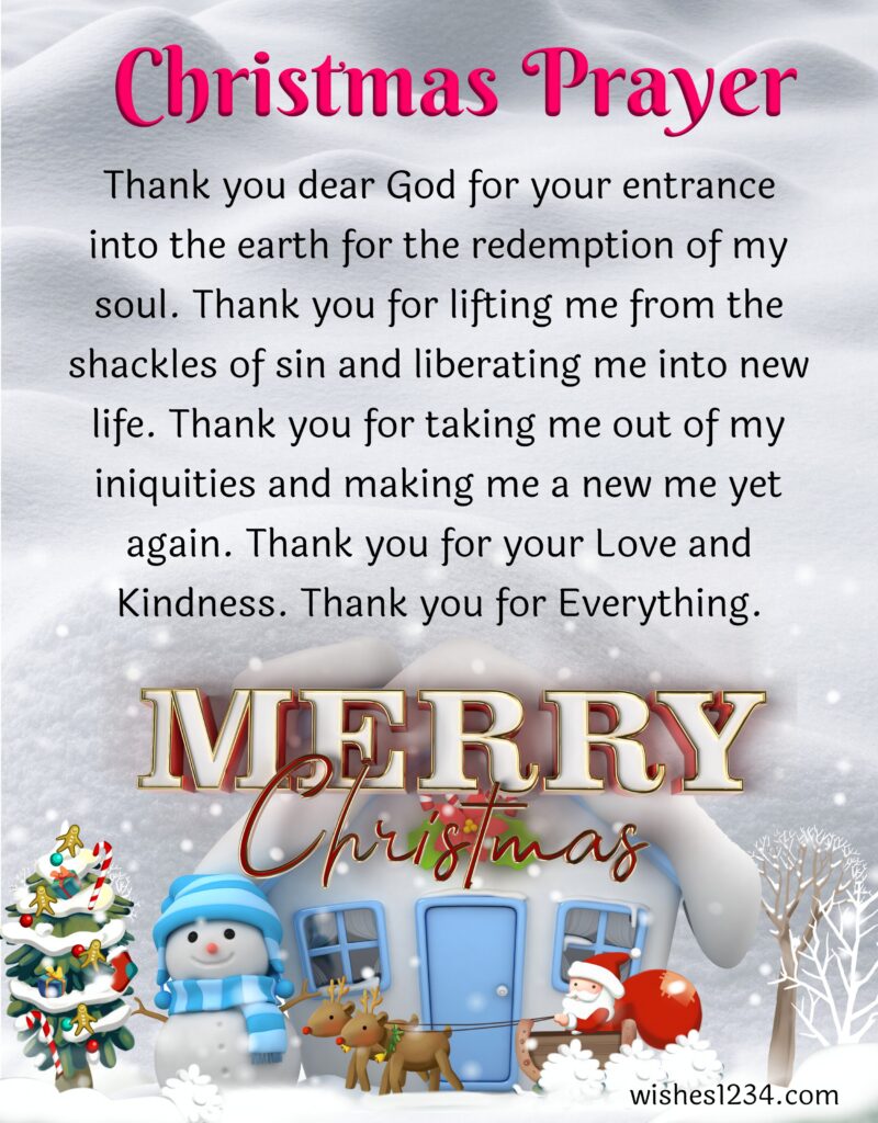 Christmas prayer with beautiful image.