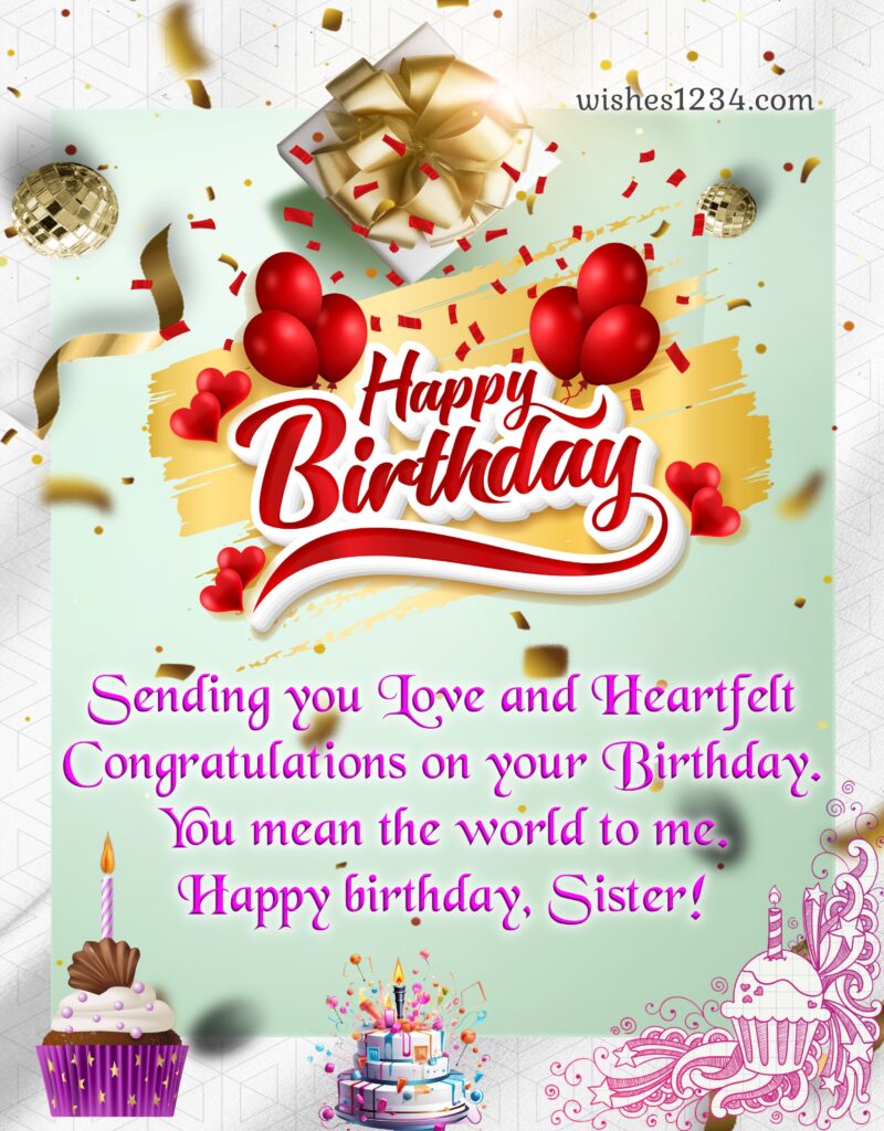 Cute Birthday wishes for Sister.