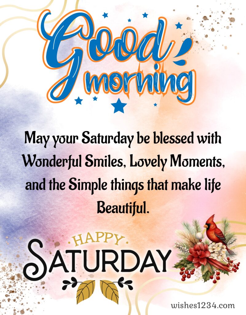 Happy Saturday blessings with Watercolor background.