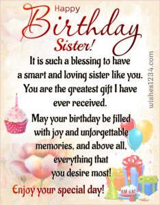 80+ Happy Birthday Sister Messages, Wishes, and Quotes