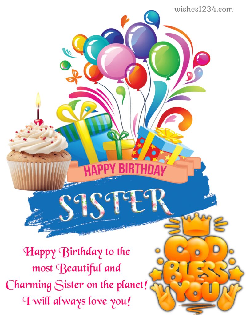 Sister birthday wishes with image.
