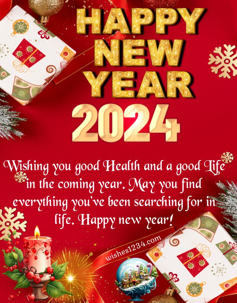 Happy new year wishes with beautiful background.