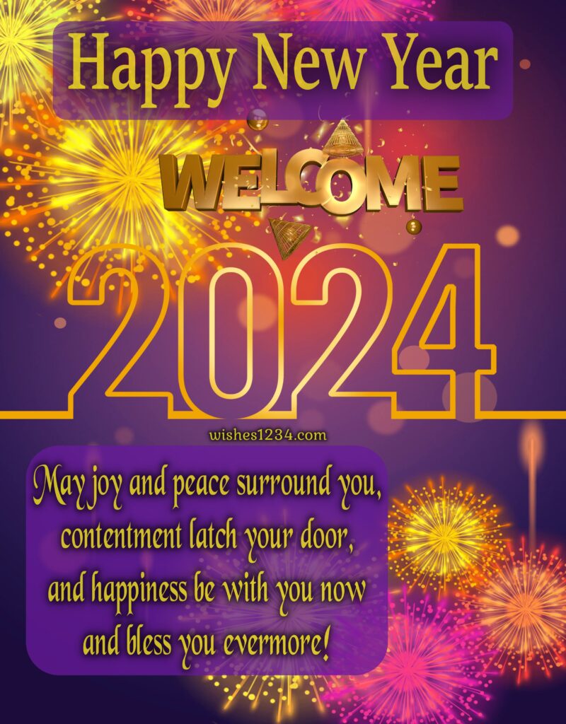 New year 2024 greeting card.