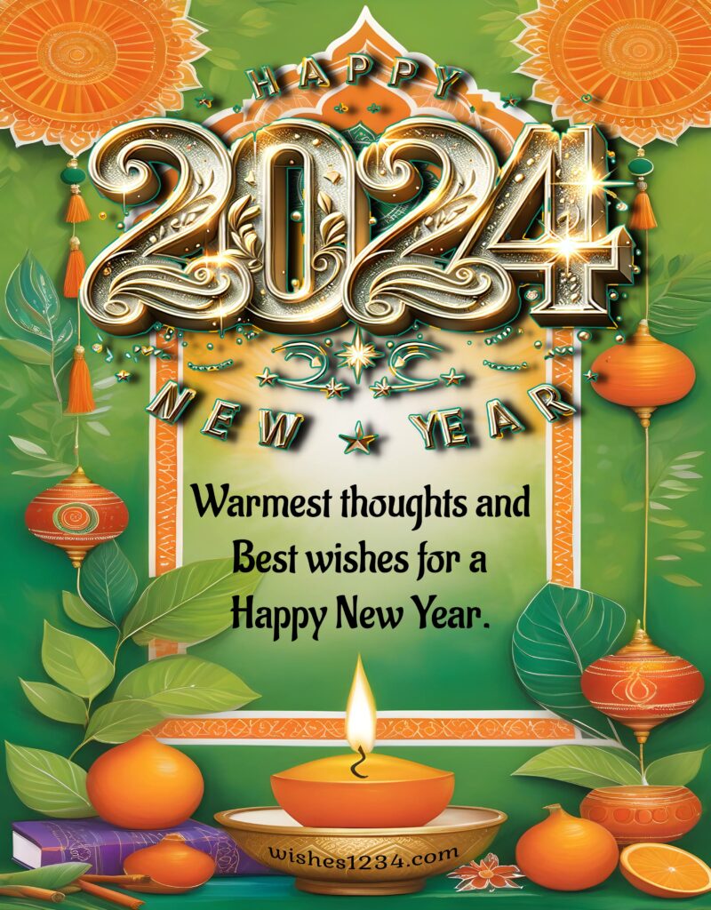 New year 2024 image with diya.