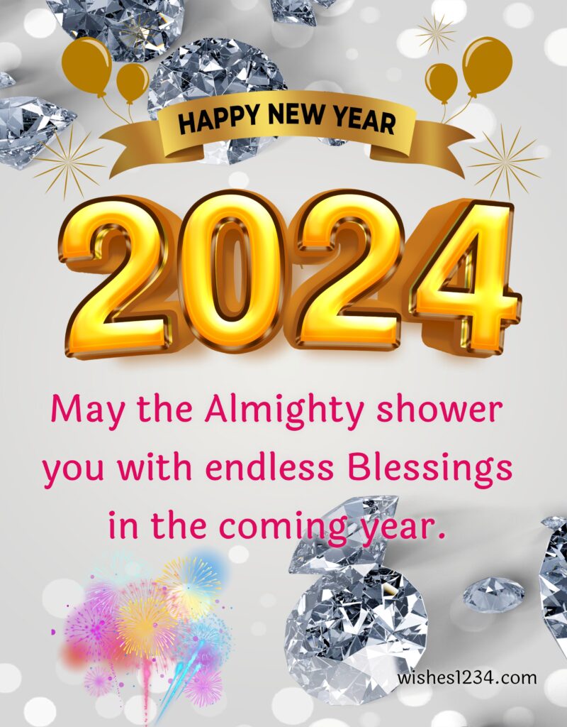 New year blessings with diamonds.